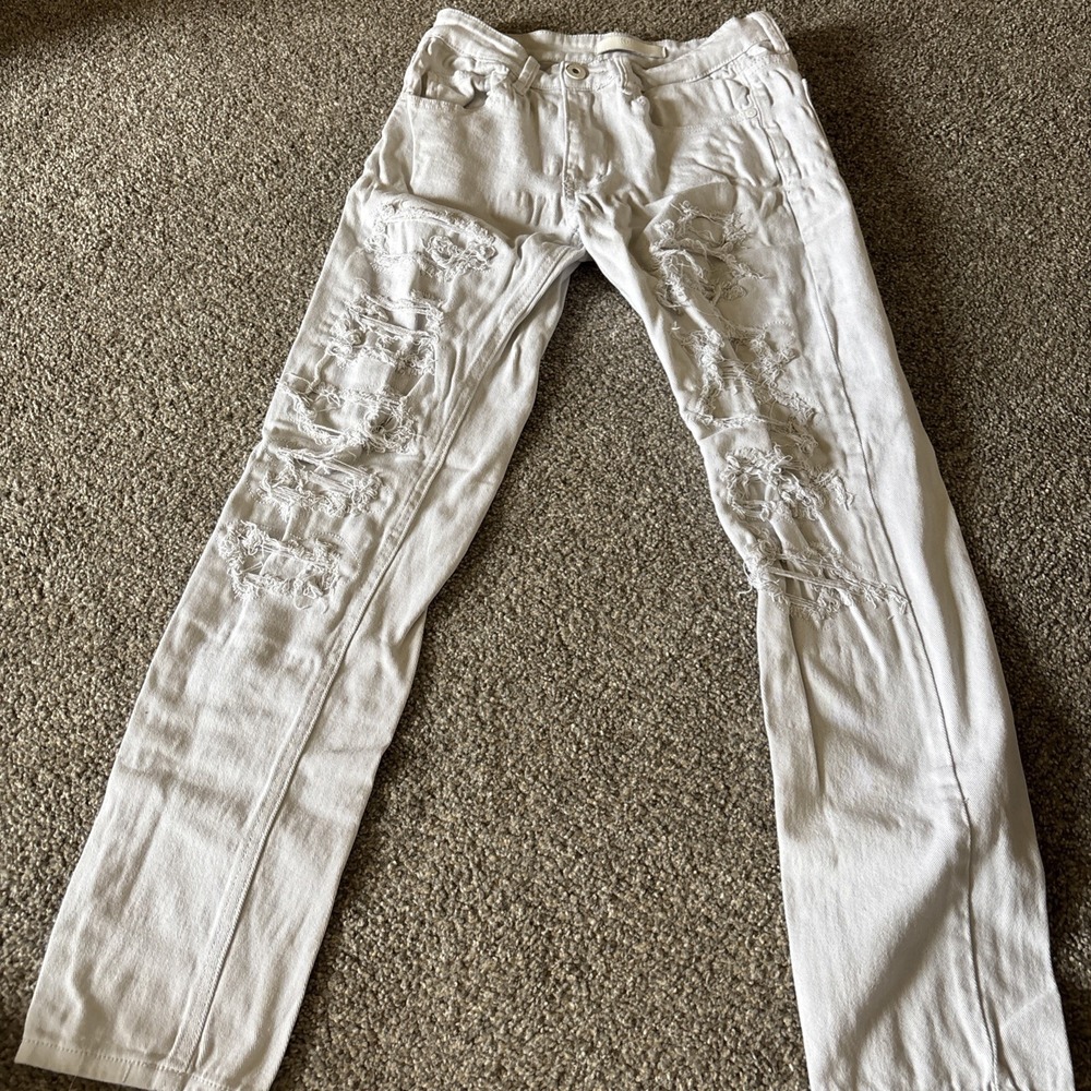 KDNK White Distressed Jeans‎ Size 30